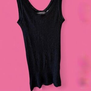 Vince Black Ribbed Knit Tank